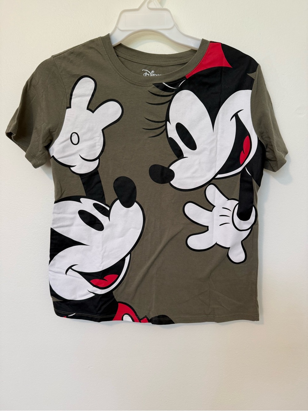 Disney Olive Green Kids Mickey & Minnie All-Over Graphic Tee